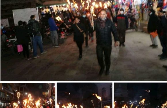 क्रान्तिकारी माओवादी द्धारा एमसिसीको बिरोधमा राँके जुलुस