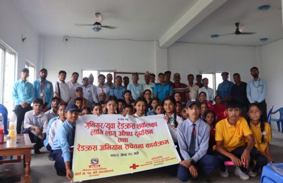 लागु औषध नियन्त्रणका लागी नेपाल रेडक्रस सोसाईटी महाकाली उपशाखा बासखेडा ले चलायो सचेतना कार्यक्रम