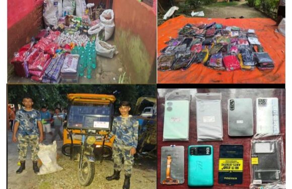 तस्कर बिरुद्ध सशस्त्र प्रहरीको डण्डा !  एकै दिन अटो सहित २०लाख बढीको अवैध समान बरामद