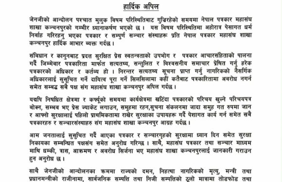 देश निर्माणमा एकजुट हुन पत्रकार महासंघको अपिल 